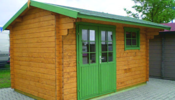 Doppelgarage aus Holz Garage-D-70 inkl. 2xHolz-Garagentor, Doppelfenster und Tür mit Doppel-, Isolierverglasung