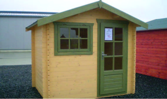Holzgarage Garage A-40 3,20x5,50m inkl. Holz-Garagentor, Fenster und Tür mit Doppel-, Isolierverglasung