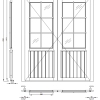 Holztür Tür Doppeltür mit 2/3 Doppel-, Isolierglas Gummidichtung 1500x2000mm für Gartenhaus Ferienhaus aus Holz – Bild 2