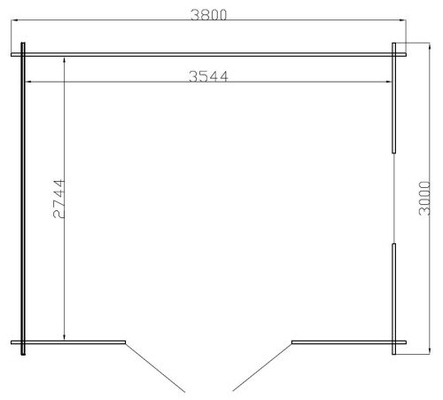 Gartenhaus RUBI - 3,8 x 3,0m