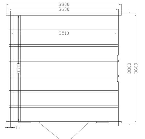 Gartenhaus VIKTORIA - 3,8 x 3,8m mit Boden