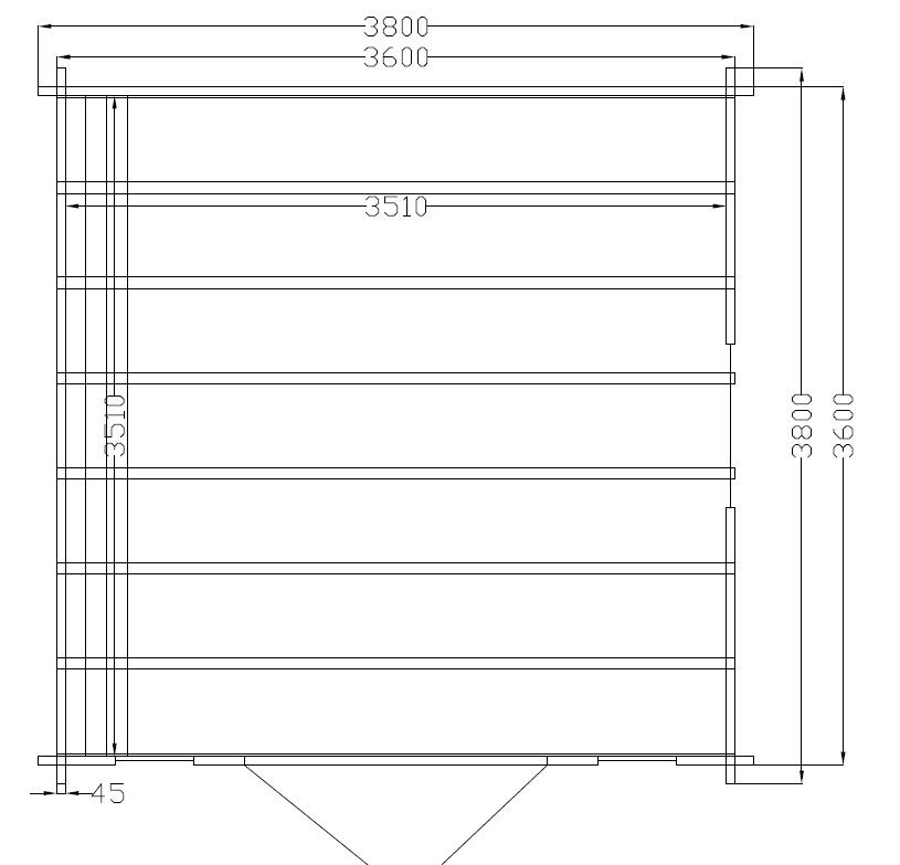 Gartenhaus VIKTORIA - 3,8 x 3,8m mit Boden 