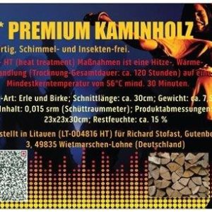 70 x HT* Premium Netz Sack ca. 7,5kg Kaminholz, Brennholz, HT-trocken