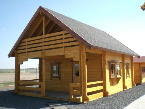 Wochenendhaus, Ferienhaus, Blockhaus OLIVIA 90mm-WandstГ¤rke mit Terrasse und Balkon