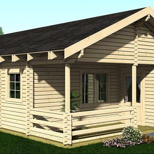 Wochenendhaus Ferienhaus Blockhaus 20,7m² mit lasierten Fenstern und Türen im Wunschfarbton 