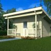 Wochenendhaus Ferienhaus Blockhaus 20,7m² mit lasierten Fenstern und Türen im Wunschfarbton
