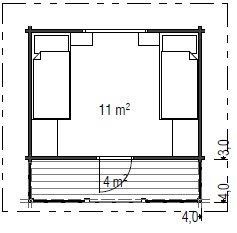 Wochenendhaus Ferienhaus Blockhaus 20,7m² mit lasierten Fenstern und Türen im Wunschfarbton 