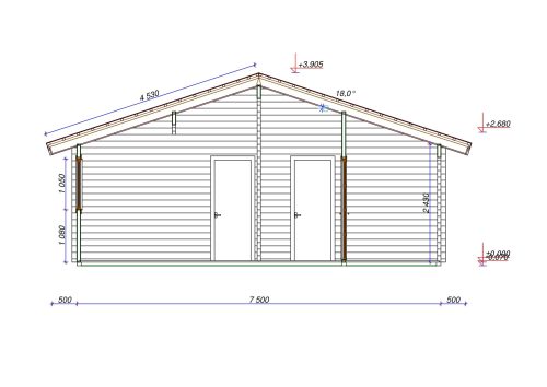 Wochenendhaus Ferienhaus Blockhaus 11m² mit lasierten Fenstern und Türen im Wunschfarbton