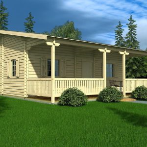 Wochenendhaus Ferienhaus Blockhaus 22,4m² mit lasierten Fenstern und Türen im Wunschfarbton 