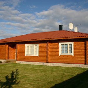 Wochenendhaus Ferienhaus Blockhaus 36,1m² mit lasierten Fenstern und Türen im Wunschfarbton