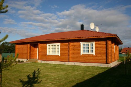 Wochenendhaus Ferienhaus Blockhaus 36,1m² mit lasierten Fenstern und Türen im Wunschfarbton