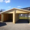Holzgarage mit Carport 6,81 x 5,90m aus 70mm Wandbohlen GRAFSCHAFTER