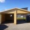 Holzgarage mit Carport 6,81 x 5,90m aus 70mm Wandbohlen GRAFSCHAFTER