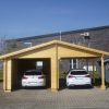 Holzgarage mit Carport 6,81 x 5,90m aus 70mm Wandbohlen GRAFSCHAFTER