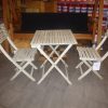 MEXICO SQUARE GREY 3-tlg. Bistro-Set Klappbar Akazie Hartholz Balkonset