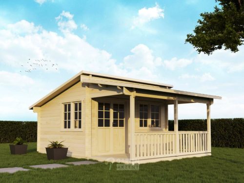 44mm Gartenhaus GLORIA 4,20 x 3,50m + 2m-Terrasse inkl. Fußboden und Doppel-, Isolierverglasung – Bild 7