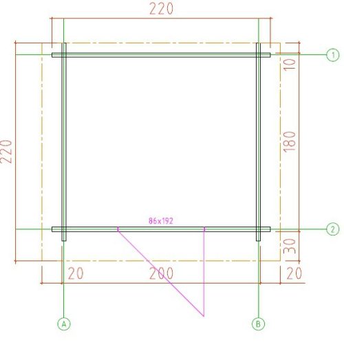 44mm Gartenhaus WILSUM 2,2 x 2,0m mit Boden und Isolierverglasung