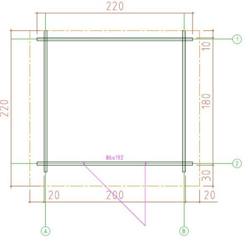 44mm Gartenhaus WILSUM 2,2 x 2,0m mit Boden und Isolierverglasung