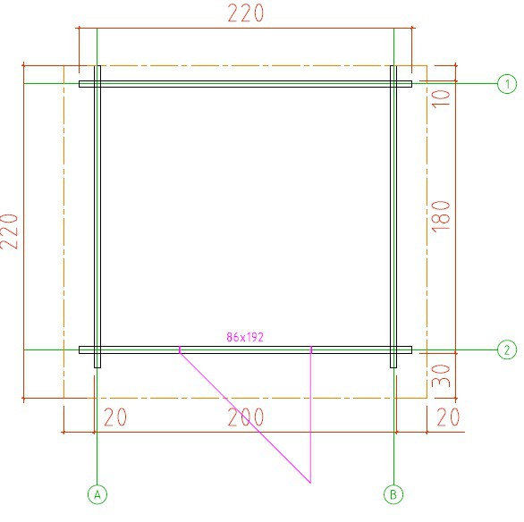 44mm Gartenhaus WILSUM 2,2 x 2,0m mit Boden und Isolierverglasung
