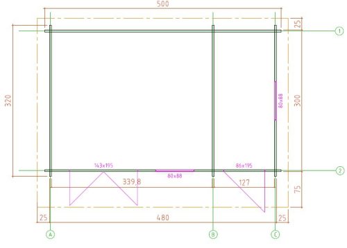 44mm Wandstärke Gartenhaus FLENSBURG 5,0 x 3,2m