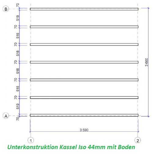 Gartenhaus KASSEL 3,8 x 3,8m mit 28mm-Fußboden und Isolierverglasung