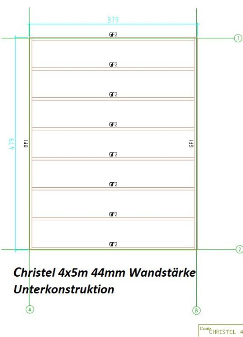 Gartenhaus CHRISTEL - 4,00 x 5,00m mit Boden