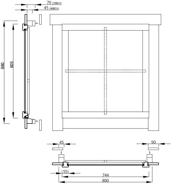 Fenster Doppel-, Isolierglas 800x880mm