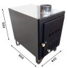 Badezuber Badebottich Hot Tub mit externem Ofen, PE-Kunststoff Einsatz und Abdeckung in grau