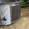 Jacuzzi Badezuber Whirlpool Holz Hot Tub mit internem Ofen inkl. Pumpe, Leiter, Glasfaser-Einsatz und Deckel in grau