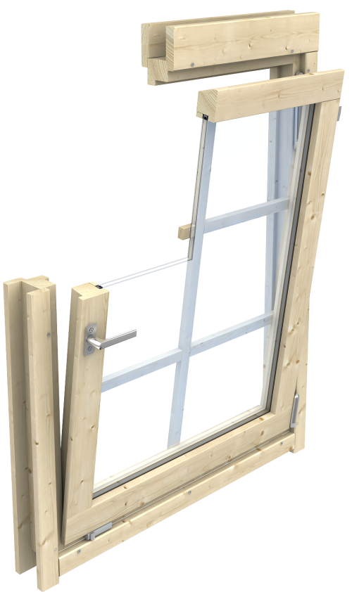 Holzgarage Garage A-40 inkl. Holz-Garagentor, Fenster und Tür mit Doppel-, Isolierverglasung