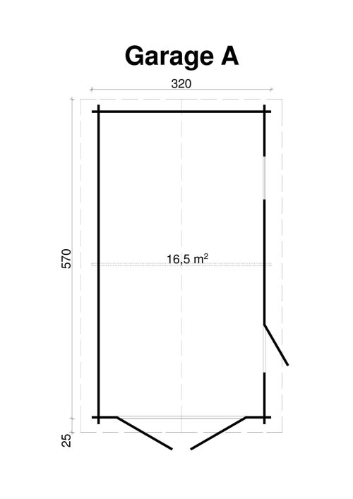 Holzgarage Garage A-40 inkl. Holz-Garagentor, Fenster und Tür mit Doppel-, Isolierverglasung