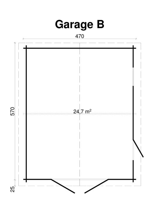 Holzgarage Garage B-70 inkl.  - Grundriss