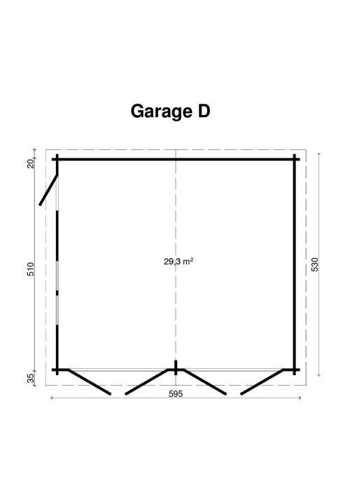 Doppelgarage aus Holz  - Grundriss