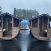 Fasssauna SORGLOS ca. 4,00m x Ø 2,00m mit 2 Räumen und Terrasse