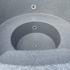 Badezuber Badebottich Hot Tub Ø 207 cm mit externem Ofen inkl. Kunststoff Einsatz und Deckel in grau