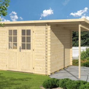 Gartenhaus GLORIA-A 2,90x2,0m + 1,5m Schleppdach und Fußboden