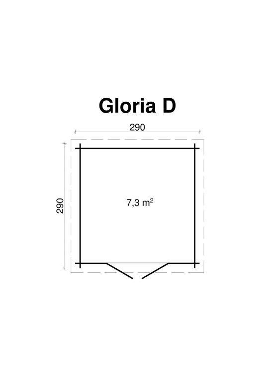 Gartenhaus Gerätehaus GLORIA-D 2,90x2,90m inkl. 18mm Fußboden 