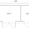 Gartenhaus GLORIA-F 4,45 x 2,00m mit Fußboden