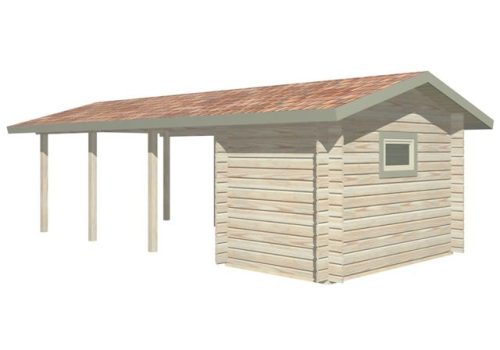 Gartenhaus Carport ANNA-I - 7,8 x 3,5m mit Boden