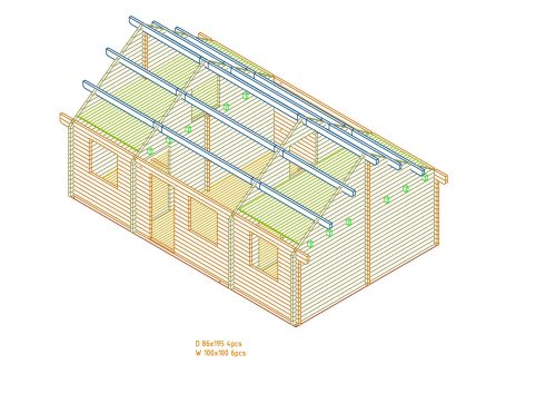 Wochenendhaus, Ferienhaus, Blockhaus mit 4 Räumen und 2 Schlafböden TAMPERE