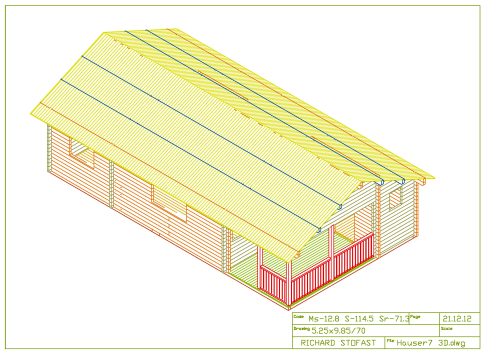 Wochenendhaus, Ferienhaus, Blockhaus mit 5 Räumen und Terrasse MIKKELI