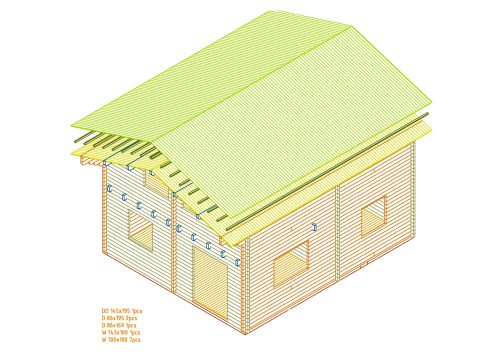 Wochenendhaus, Ferienhaus, Blockhaus ca. 38,0+38,0m² mit 6 Räumen in Erd- und Dachgeschoss TORNIO – Bild 3