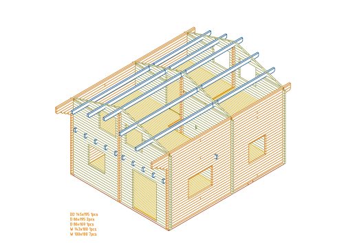 Wochenendhaus, Ferienhaus, Blockhaus ca. 38,0+38,0m² mit 6 Räumen in Erd- und Dachgeschoss TORNIO – Bild 4