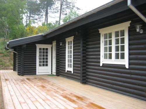 Rundholzhaus, Ferienhaus, Wochenendhaus, "nur Rundholz-Aufbausatz" MORIS-76m²  22cm Stammstärke – Bild 2