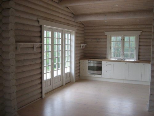 Rundholzhaus, Ferienhaus, Wochenendhaus, "nur Rundholz-Aufbausatz" MORIS-76m²  22cm Stammstärke – Bild 3