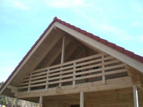 Blockhaus ZWIESEL 90mm-Wandstärke mit Terrasse und Balkon – Bild 2