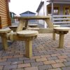 Sitzgruppe LINDA Tisch mit integrierten 6 Stühlen, kesseldruckimprägniert, fertig montiert. Nur Selbstabholung möglich – Bild 2