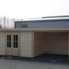 Gartenhaus KÖLN 4,0 x 3,0m + 3m Terrasse, mit Boden, Isolier-, Doppelverglasung, Pultdach