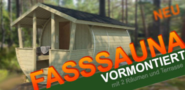 Unsere neue Fasssauna aus Holz 40mm ist endlich da!