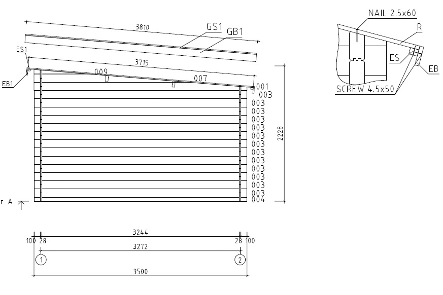 Gartenhaus ANKONA 3,00 x 3,50m mit Fußboden und Befestigungsmaterial – Bild 5